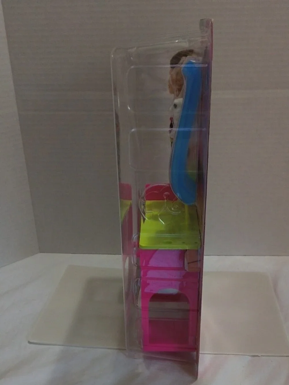 Barbie Rainbow & Black Check Dress Doll with Pink Pet Station